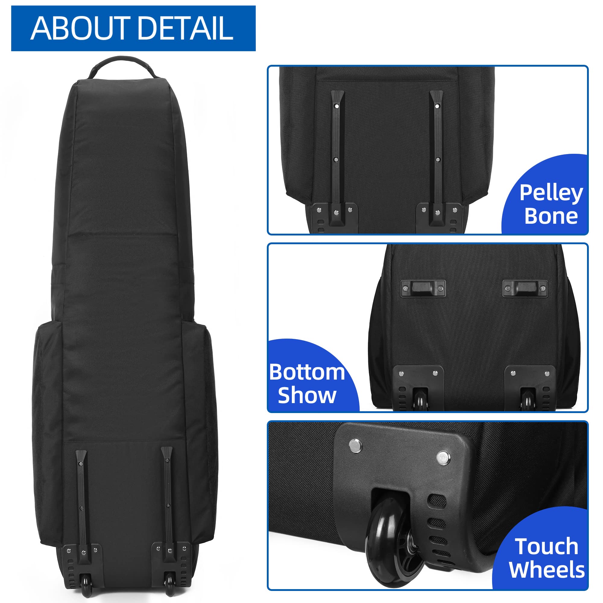 TurnWay interior tie-down strap securing clubs during transit