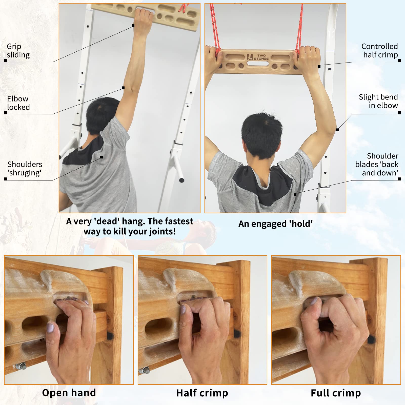 Two Stones hangboard mounted in doorway for quick sessions and convenient training benefit