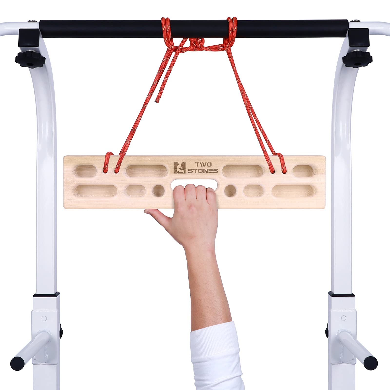 Two Stones hangboard packed in backpack illustrating travel-ready portability and convenience benefit