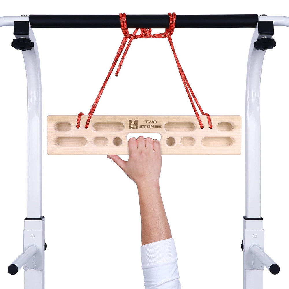 Two Stones hangboard packed in backpack illustrating travel-ready portability and convenience benefit