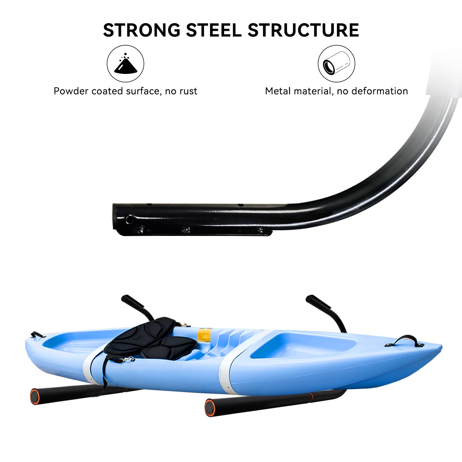 TWO STONES rack holding paddleboard profile to save floor space