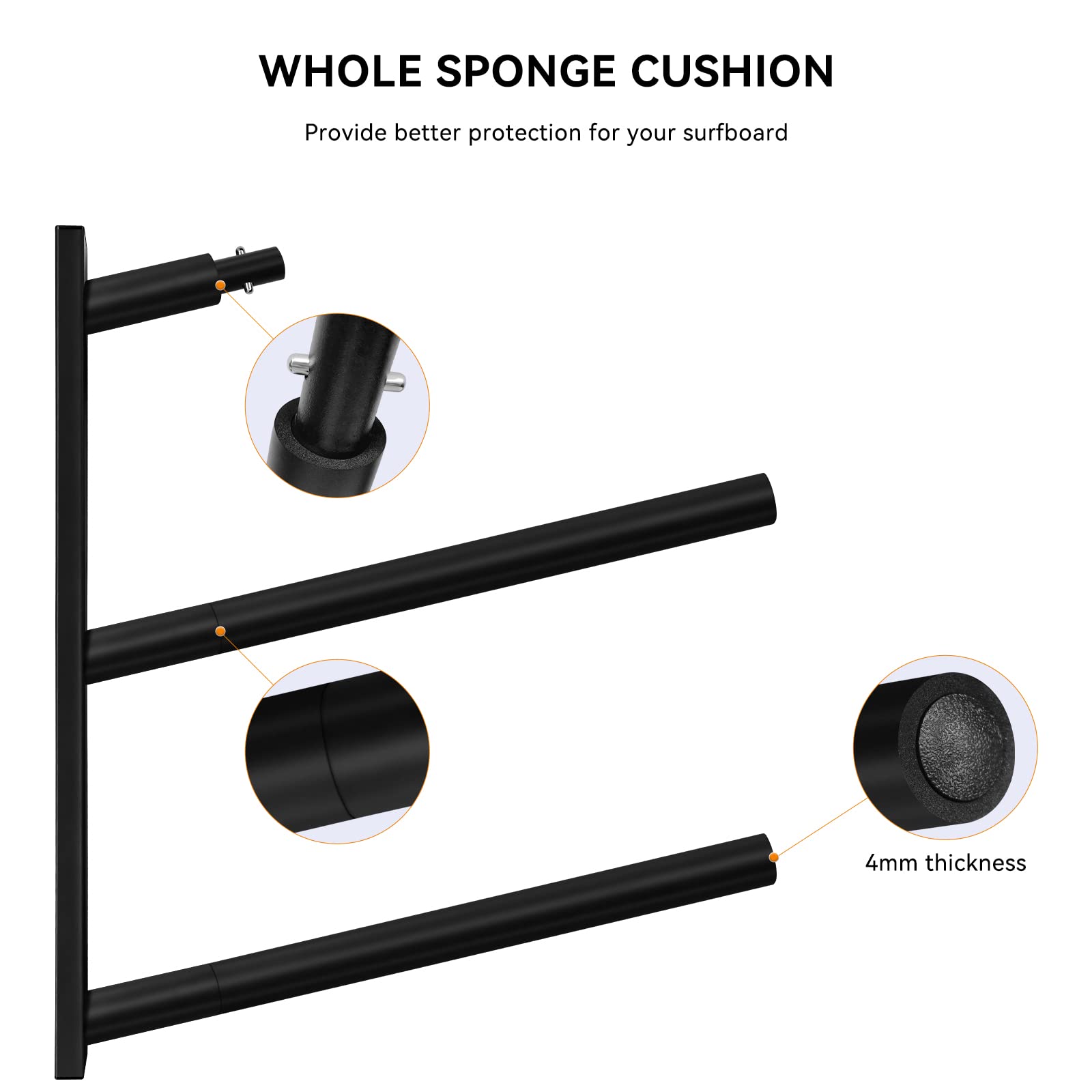 TWO STONES angled arms holding multiple boards securely for organized access