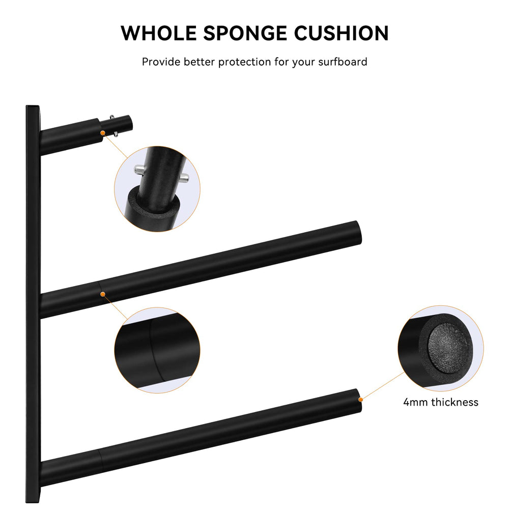 TWO STONES angled arms holding multiple boards securely for organized access