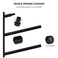 TWO STONES angled arms holding multiple boards securely for organized access