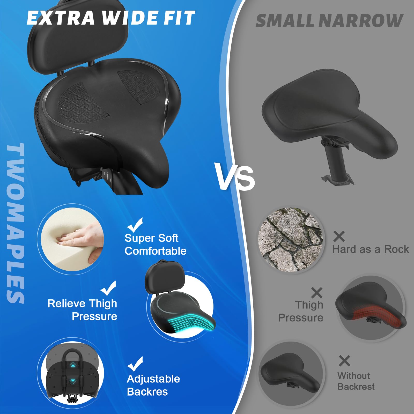 Twomaples close-up of backrest providing lumbar support and upright comfort