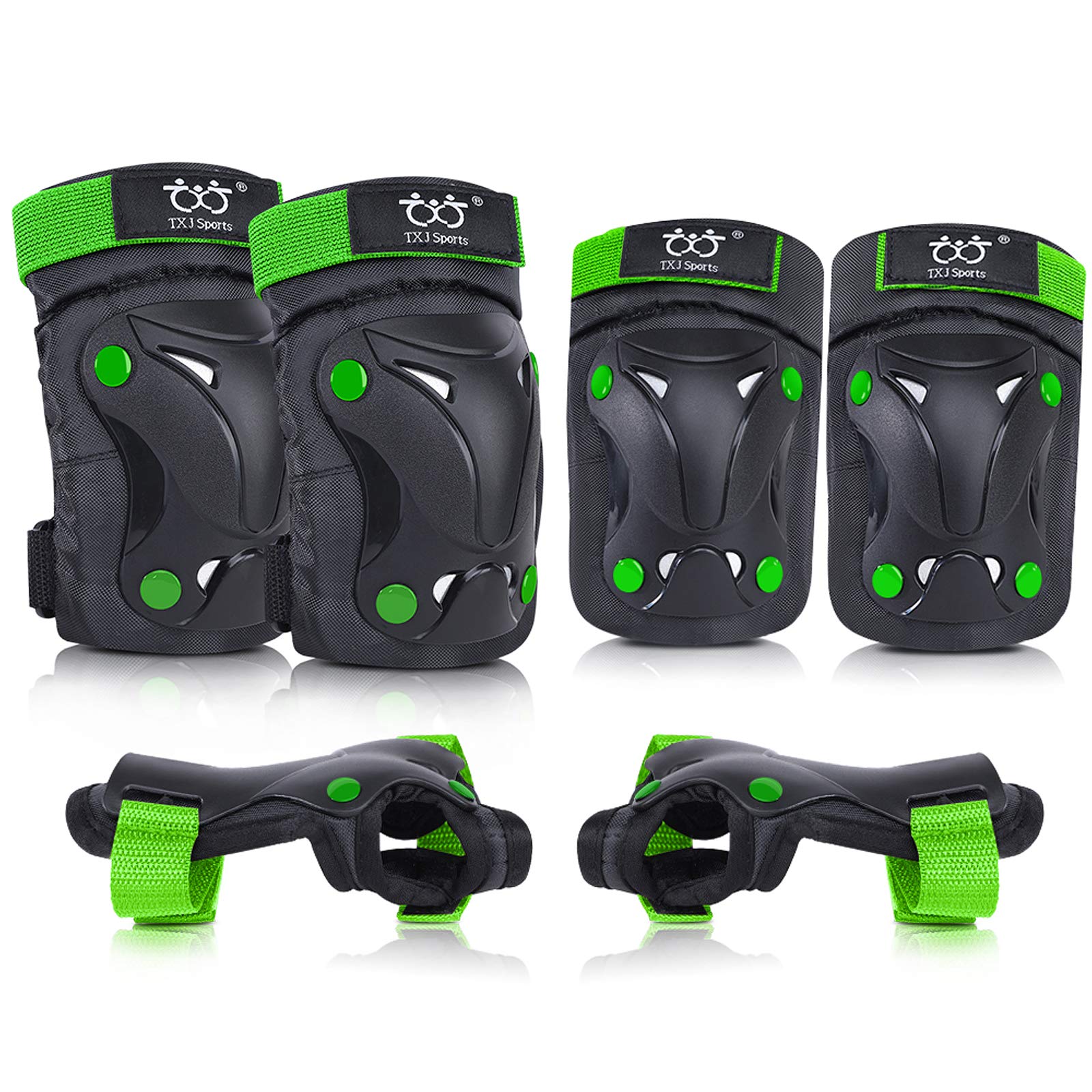 TXJ Sports front view of full protective set showing complete coverage and convenience