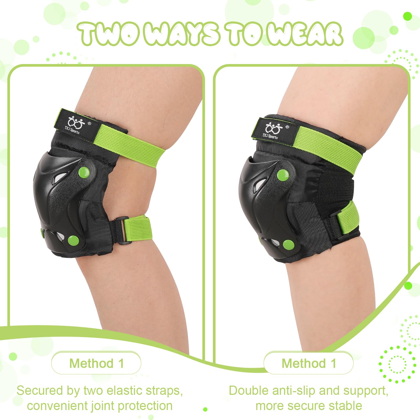 TXJ Sports child wearing protective set while skating to show real-world use