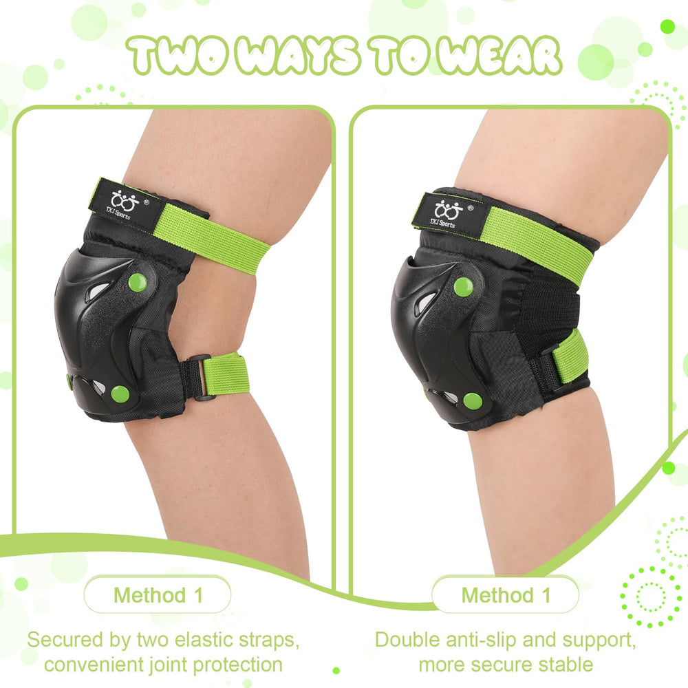 TXJ Sports child wearing protective set while skating to show real-world use