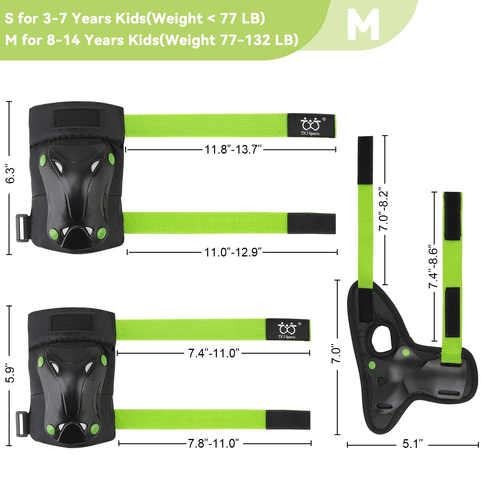TXJ Sports pads beside a backpack showing compact size and portability