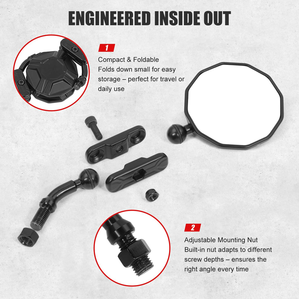 TXZSXS dual ball-joint detail showing easy 360-degree angle adjustment benefit