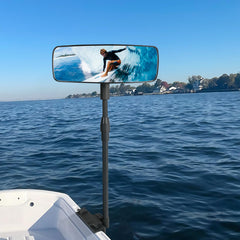 TXZSXS front view mirror clamped showing wide-angle benefit