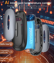 Tydse charging case open showing two 2000mAh units and 10000mAh case for multiple recharges