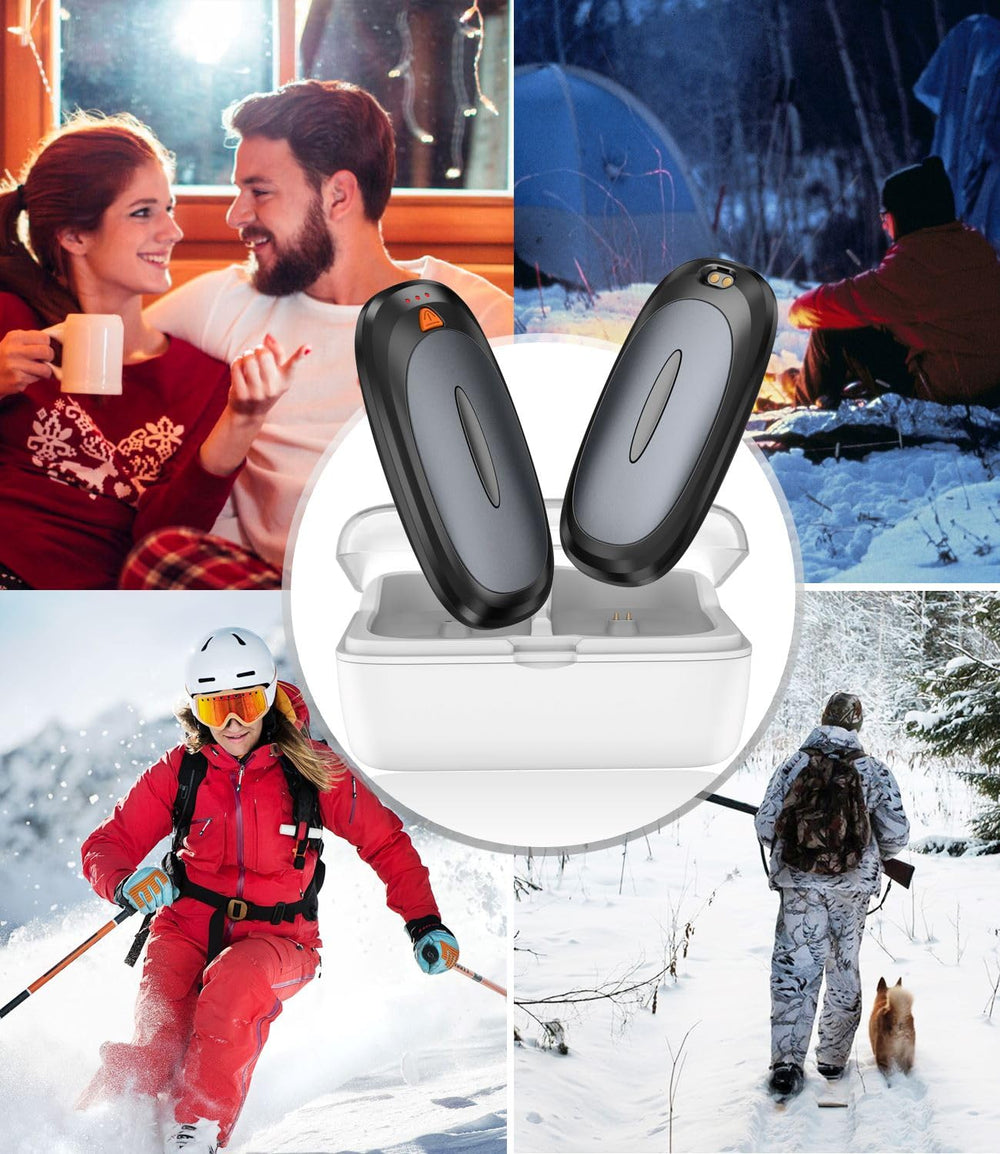 Tydse hand warmer used in a winter camping scene showing reliable warmth on outdoor trips