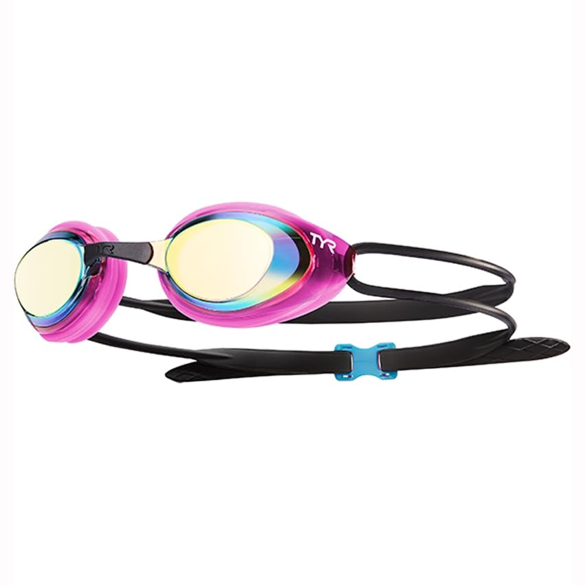 TYR Blackhawk close-up of polycarbonate mirrored lens with UV protection benefit