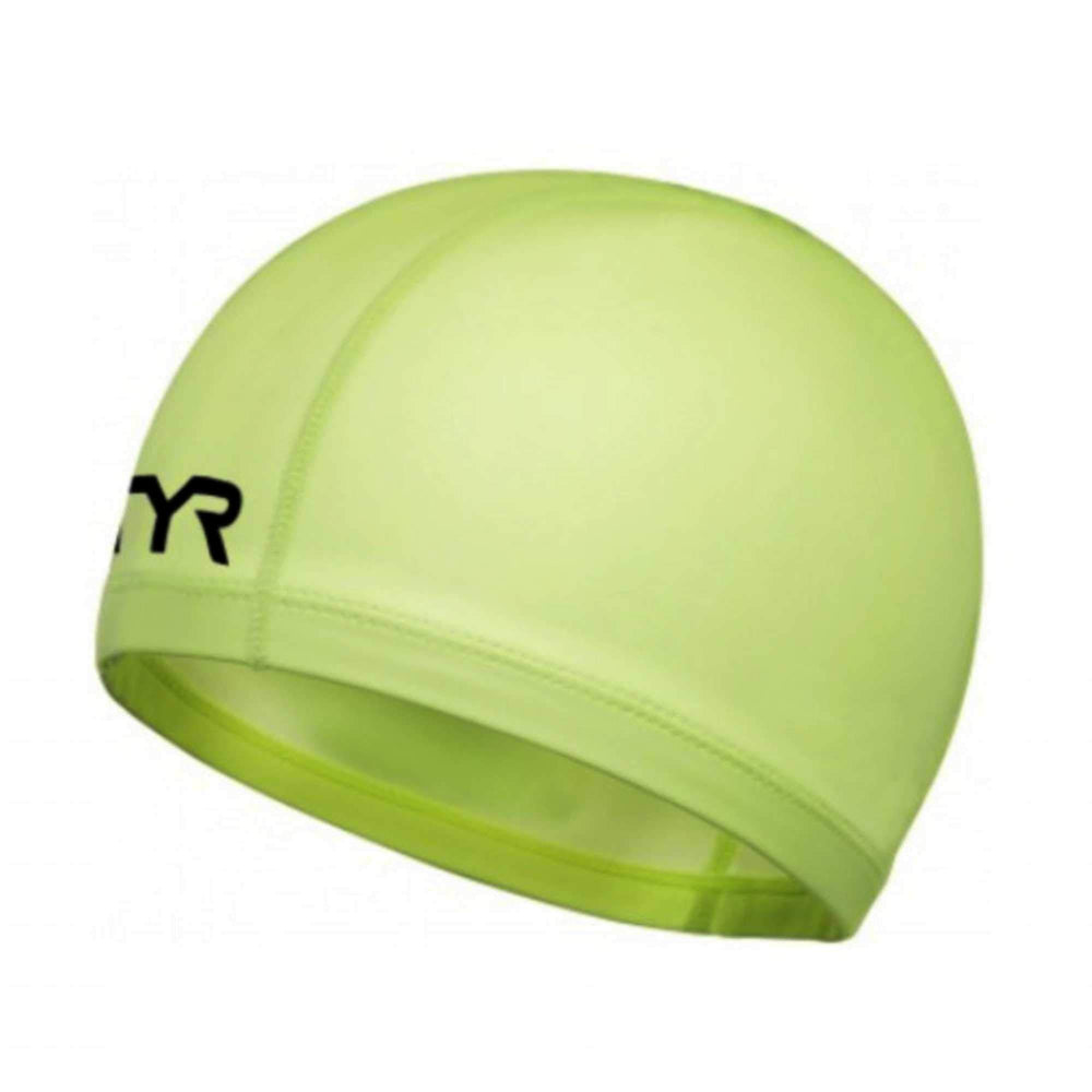TYR cap front view in flour yellow showing high visibility