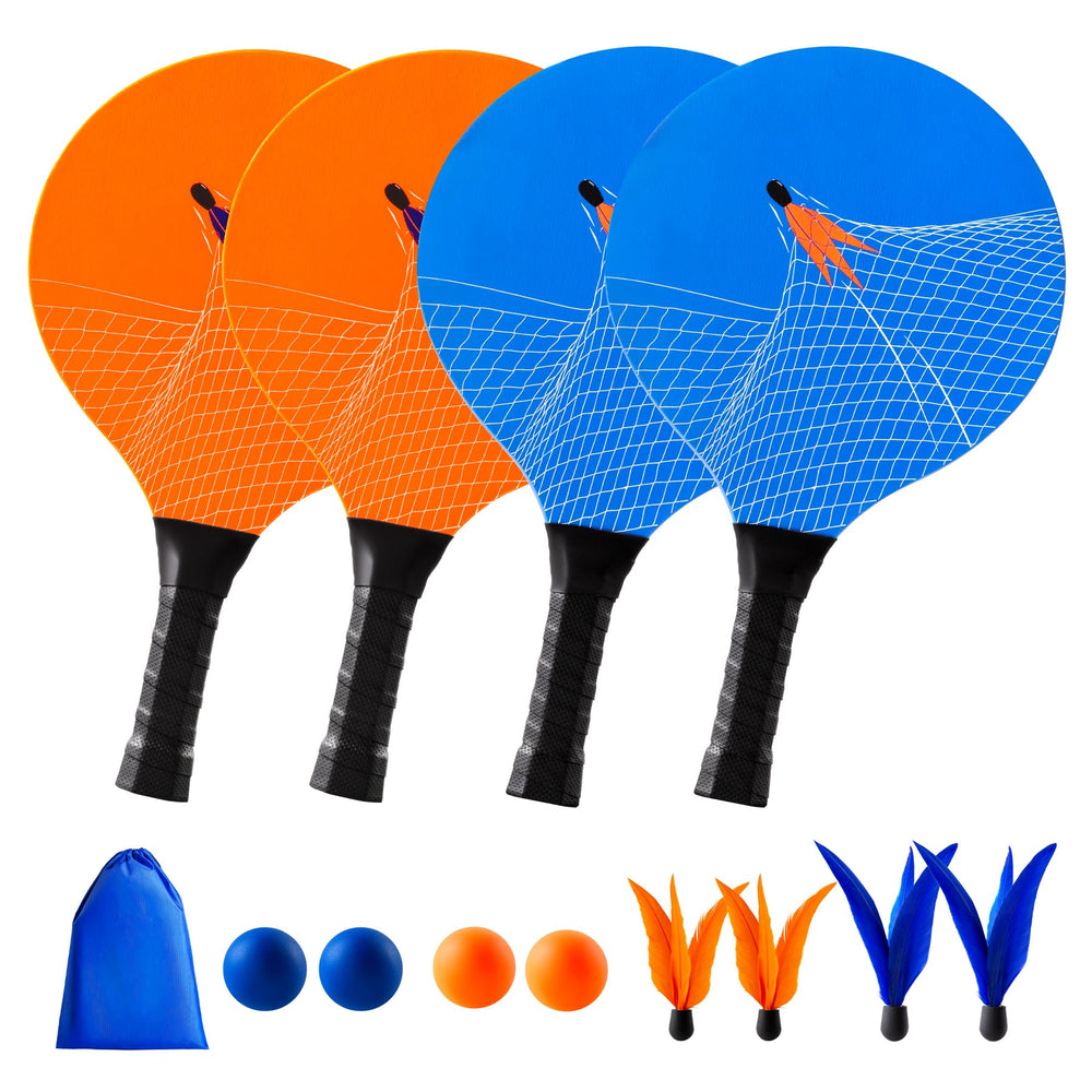 U&C Planet front packaging showing full paddle ball kit and portability benefits