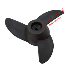 U-BCOO prop mounted on a trolling motor in water, improved thrust and control benefit