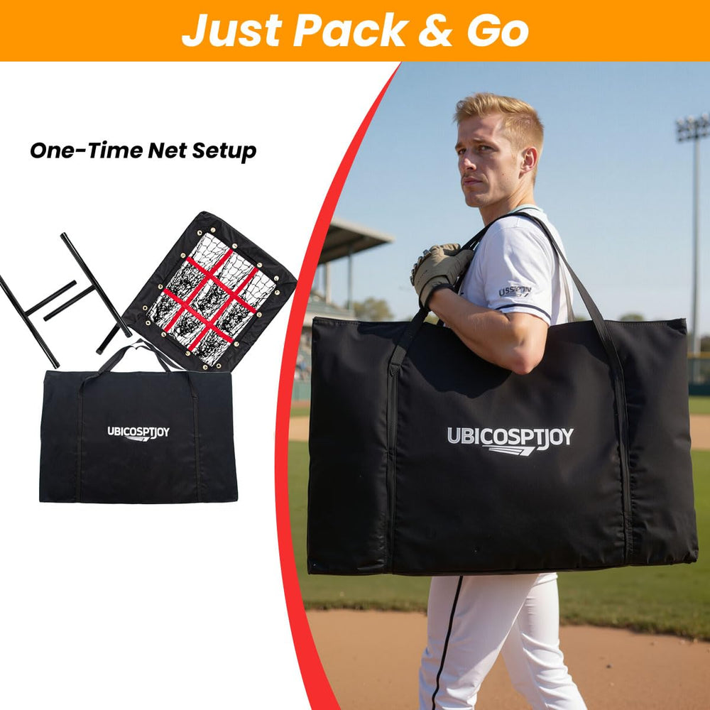 UbiCoSptJoy size comparison with baseball showing scale and target precision benefit