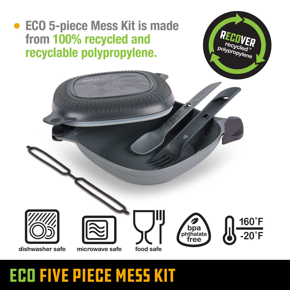 UCO plate and bowl snapped together demonstrating airtight seal and space saving