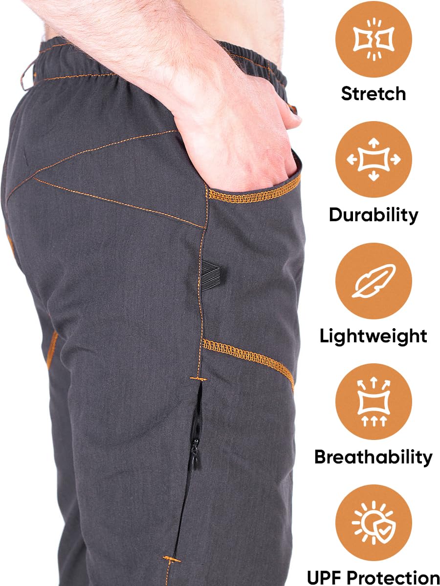 Ucraft pants in use on rock wall showing unrestricted movement benefit
