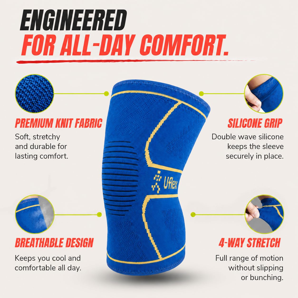 UFlex Athletics worn during weightlifting for controlled joint stability