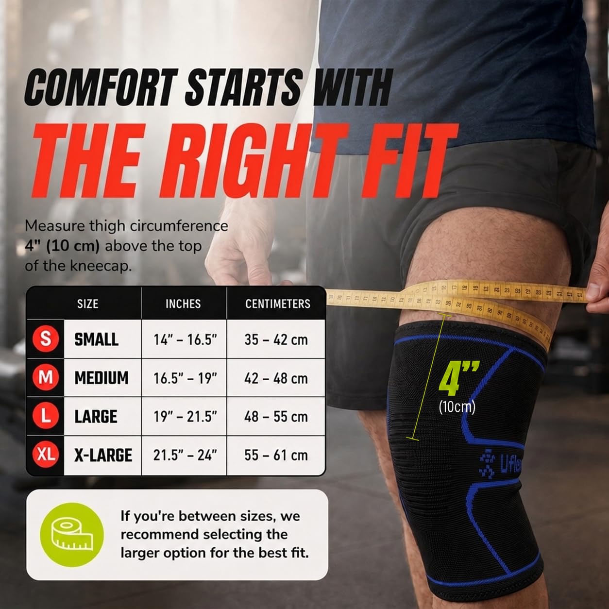 UFlex Athletics sleeve worn by runner showing secure support during activity benefit