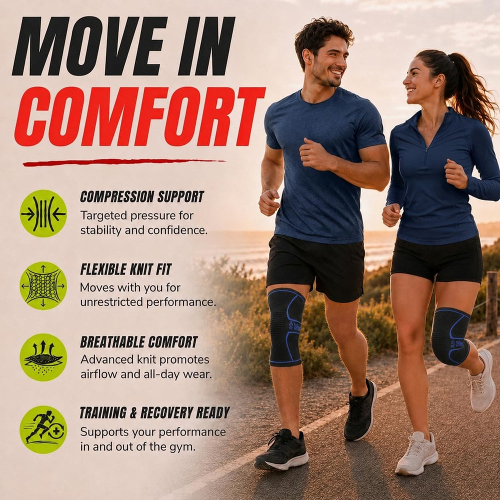 UFlex Athletics side profile on leg demonstrating secure fit and mobility benefit