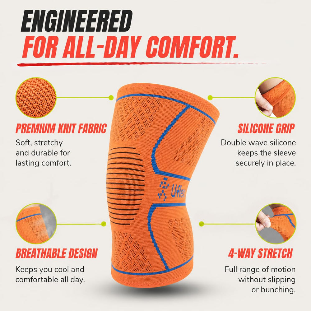 UFlex Athletics packaging flatlay showing included sleeve and size label