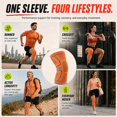 UFlex Athletics side profile on leg showing anatomical contouring for movement
