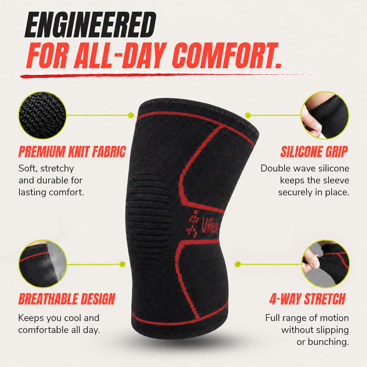 UFlex Athletics sleeve worn by a runner demonstrating stability and confidence