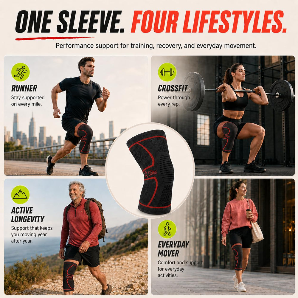 UFlex Athletics size S sleeve flat lay showing measurements and shape