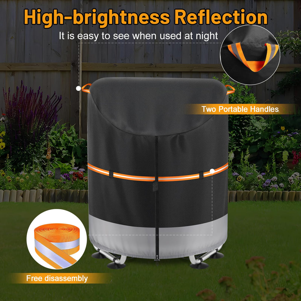 UGCPhyth cover installed on a backyard trampoline protecting equipment