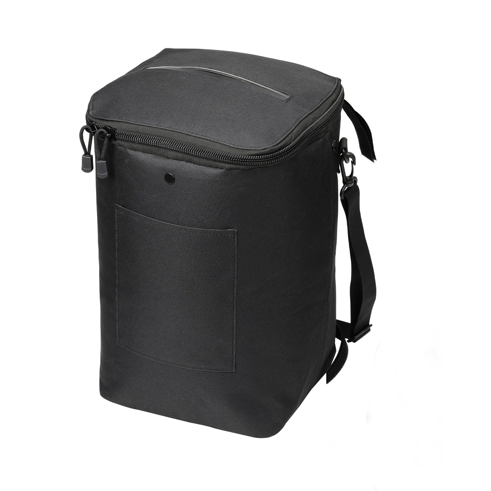 ULITECO front view of boat trash can showing compact shape and lid benefit