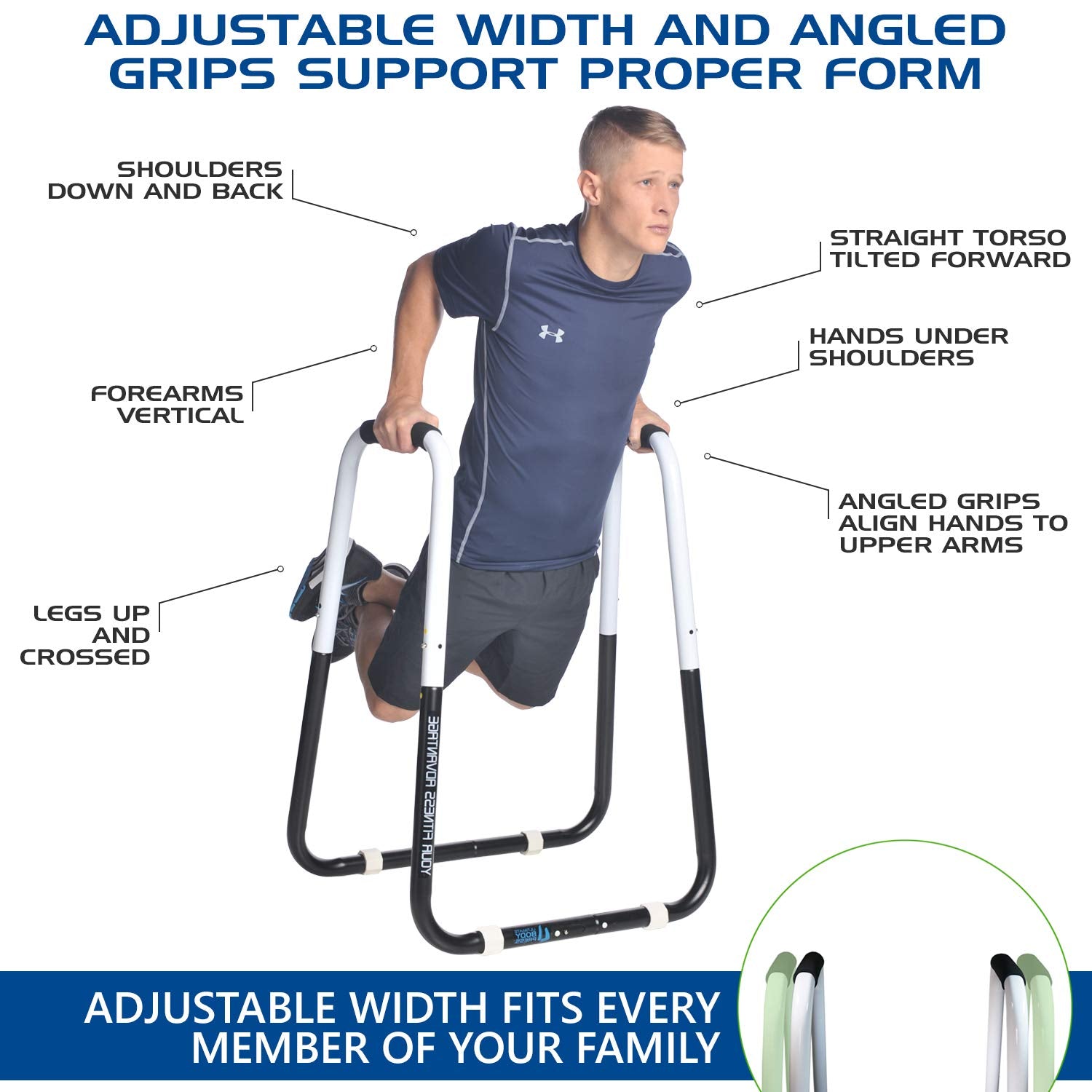 Ultimate Body Press used for bodyweight rows showing balanced chest and back development