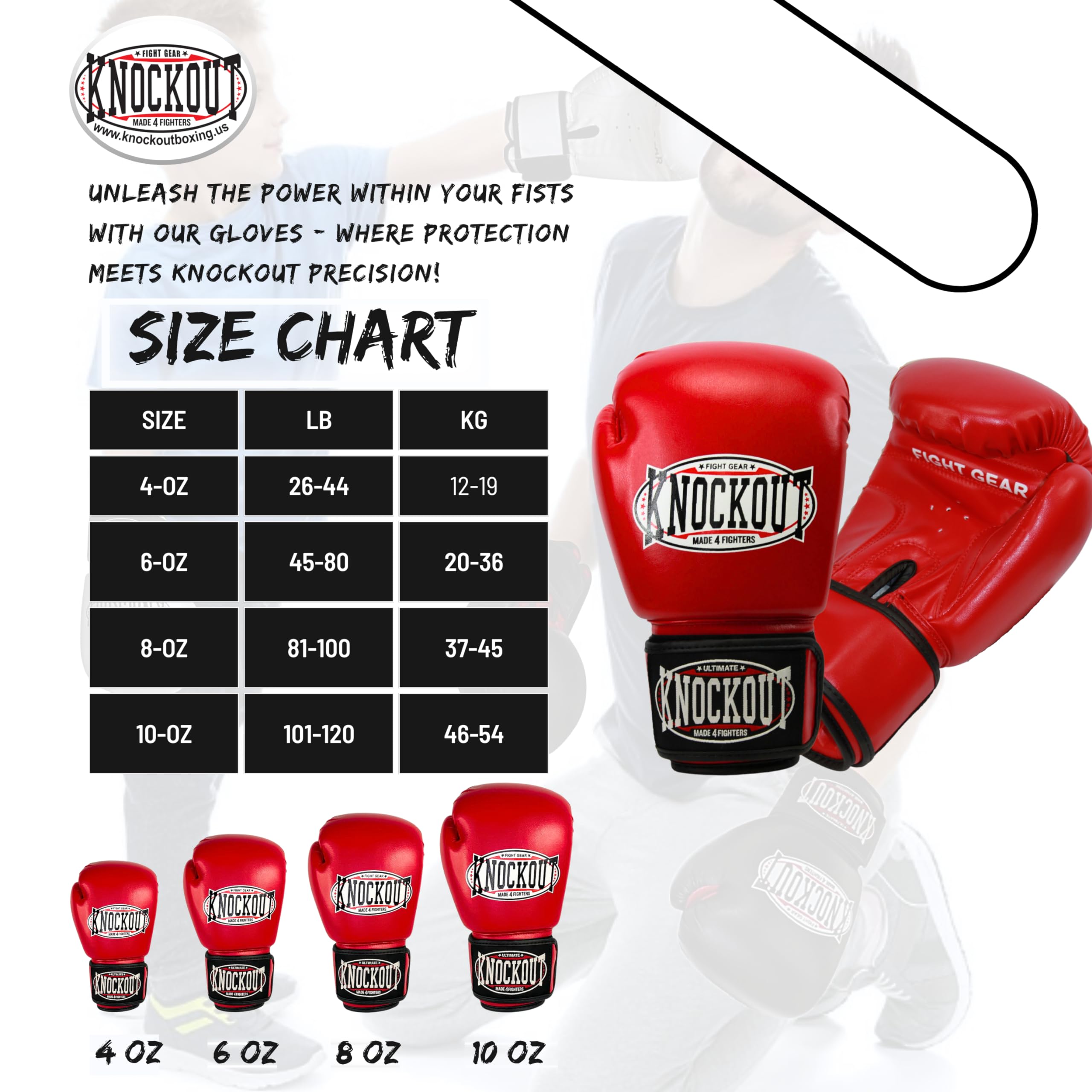 Ultimate Knockout gloves on kid in training setting promoting confident practice