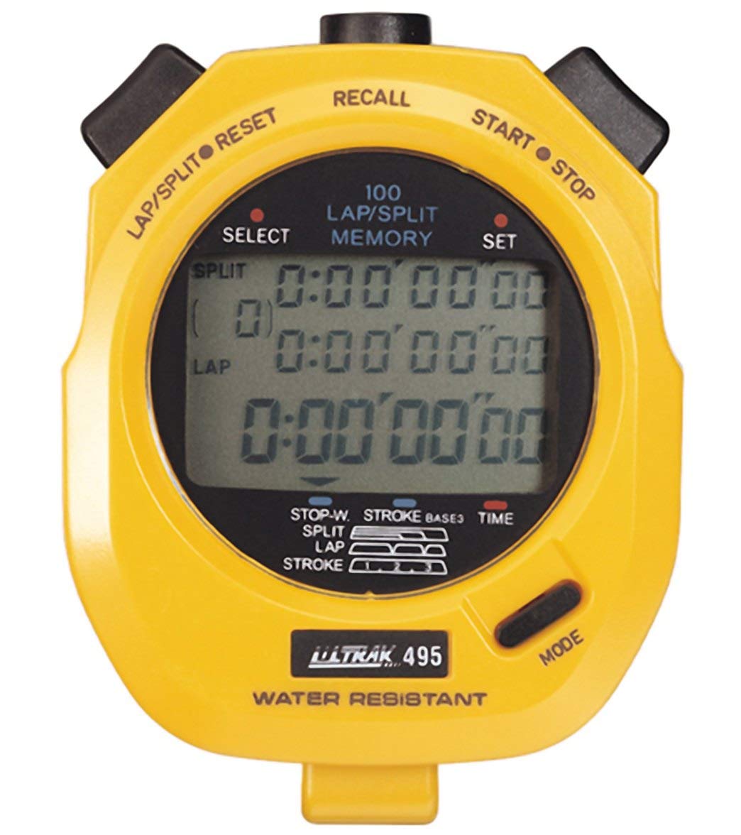 Ultrak stopwatch front view showing display and controls for fast operation