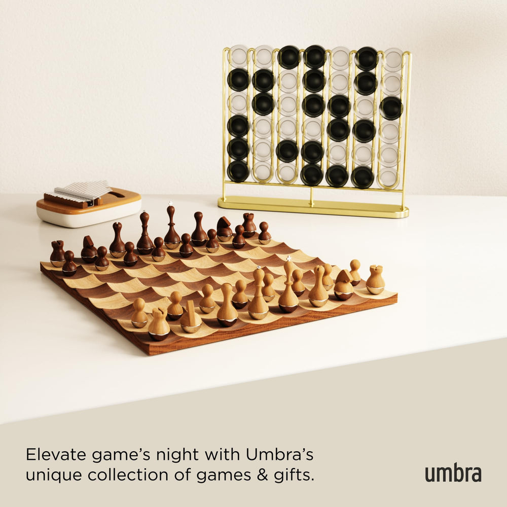 Umbra Stax on a coffee table as decor adding contemporary charm