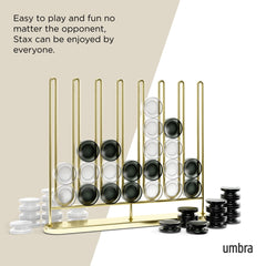 Umbra detailed shot of metal wire stopper keeping playing pieces secure