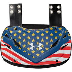 Under Armour back plate front view showing protective coverage and streamlined fit