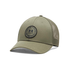 Under Armour hat front view showing structured mid-crown and logo for durable style