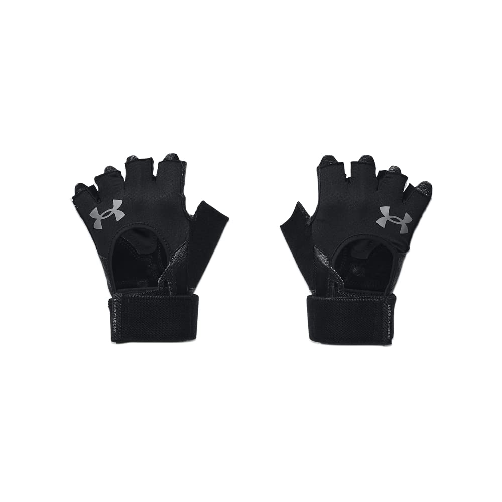 Under Armour palm close-up showing leather grip and perforations for secure lifts