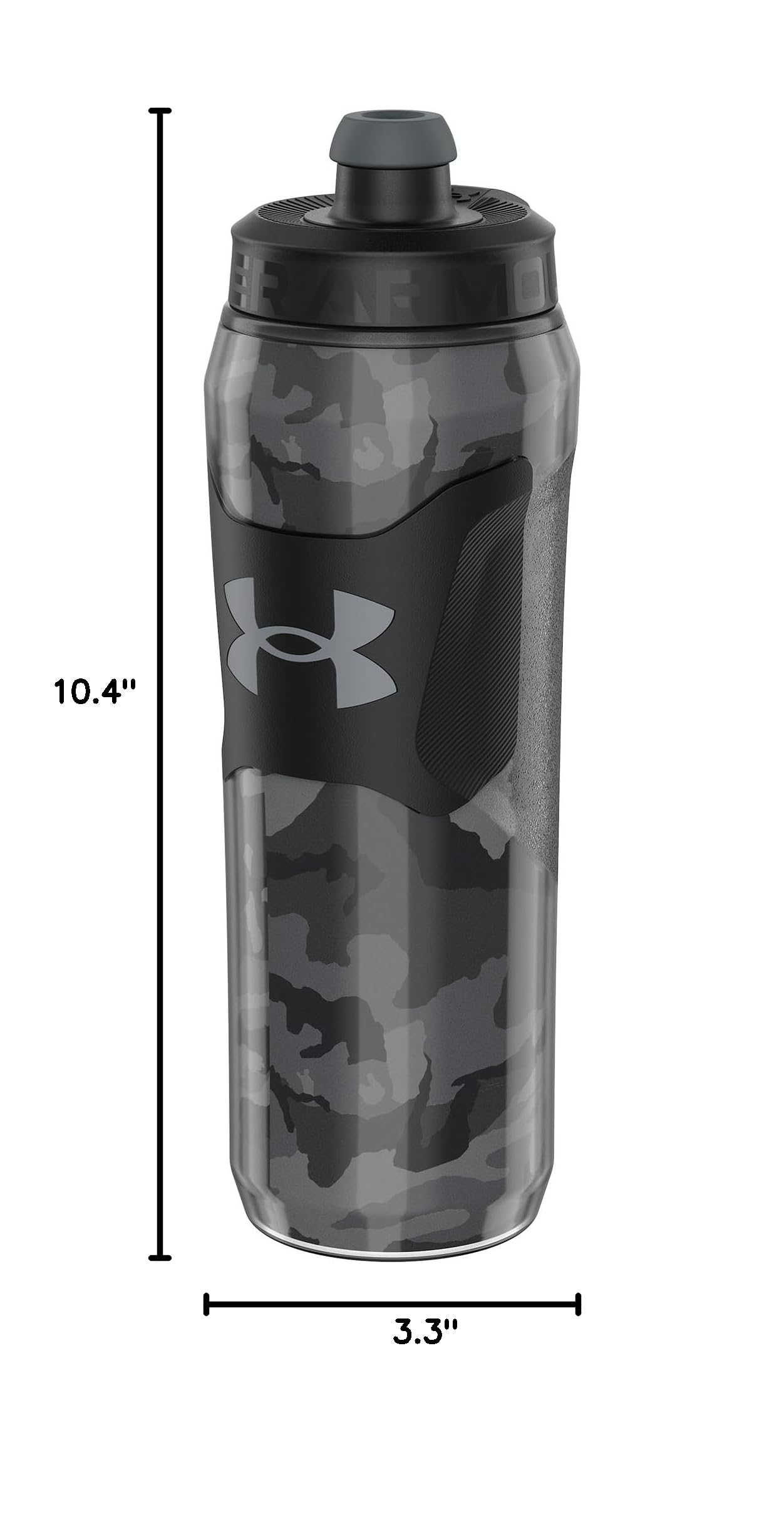 Under Armour Playmaker black steel camo on field showcasing sport-ready durability