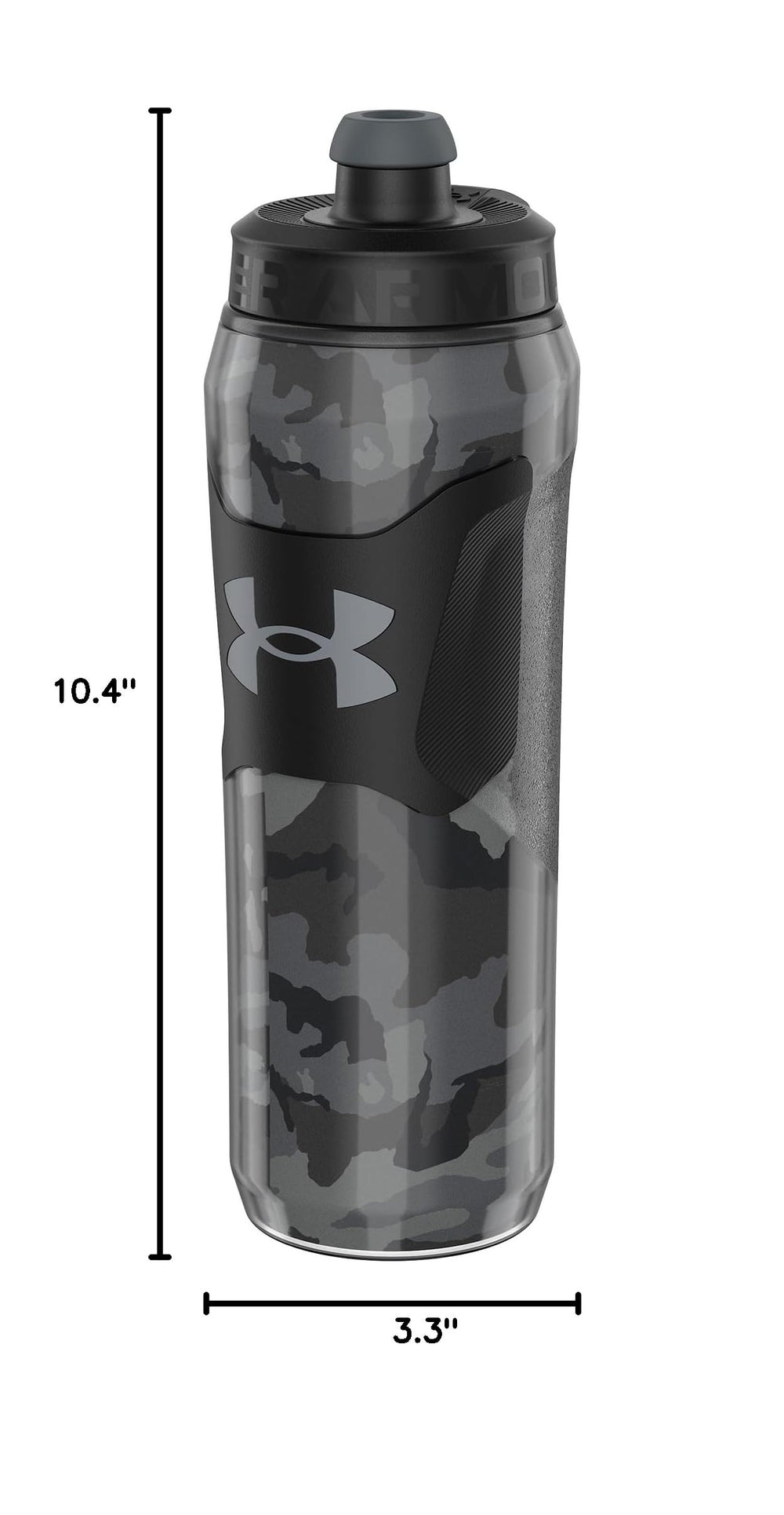 Under Armour Playmaker black steel camo on field showcasing sport-ready durability