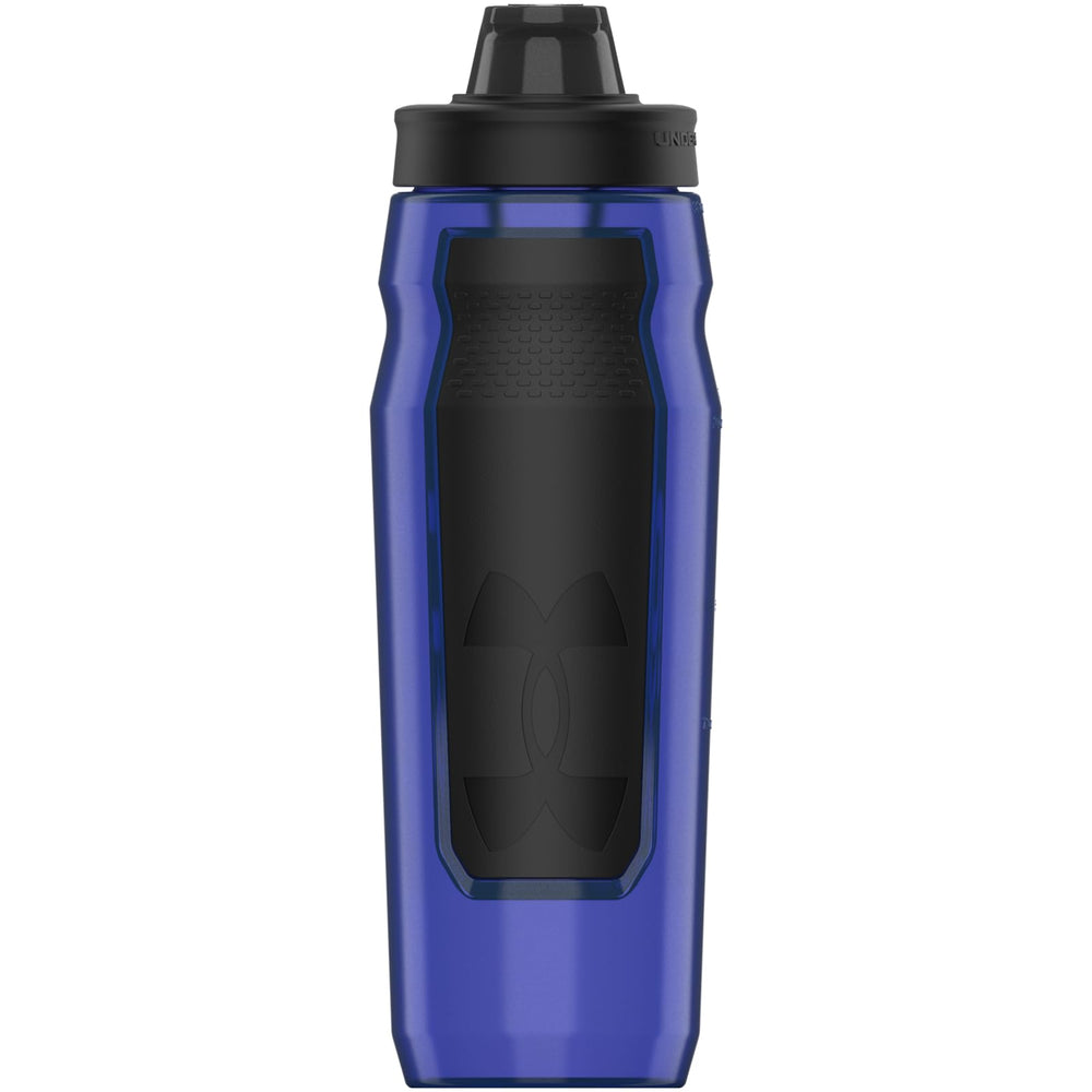 Under Armour bottle front view showing royal color and durable build benefit