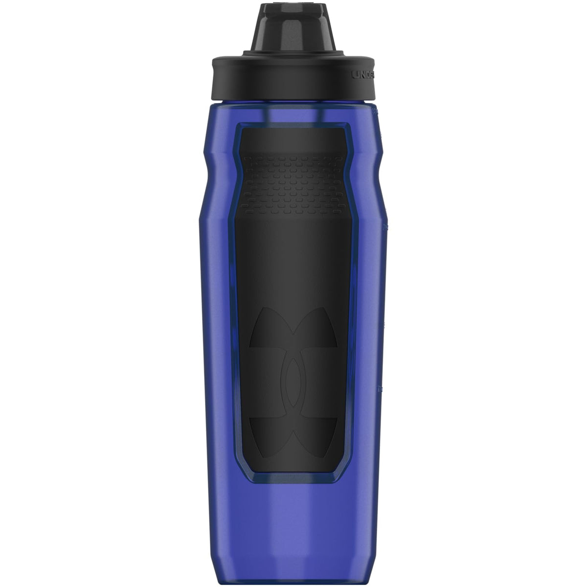 Under Armour bottle front view showing royal color and durable build benefit