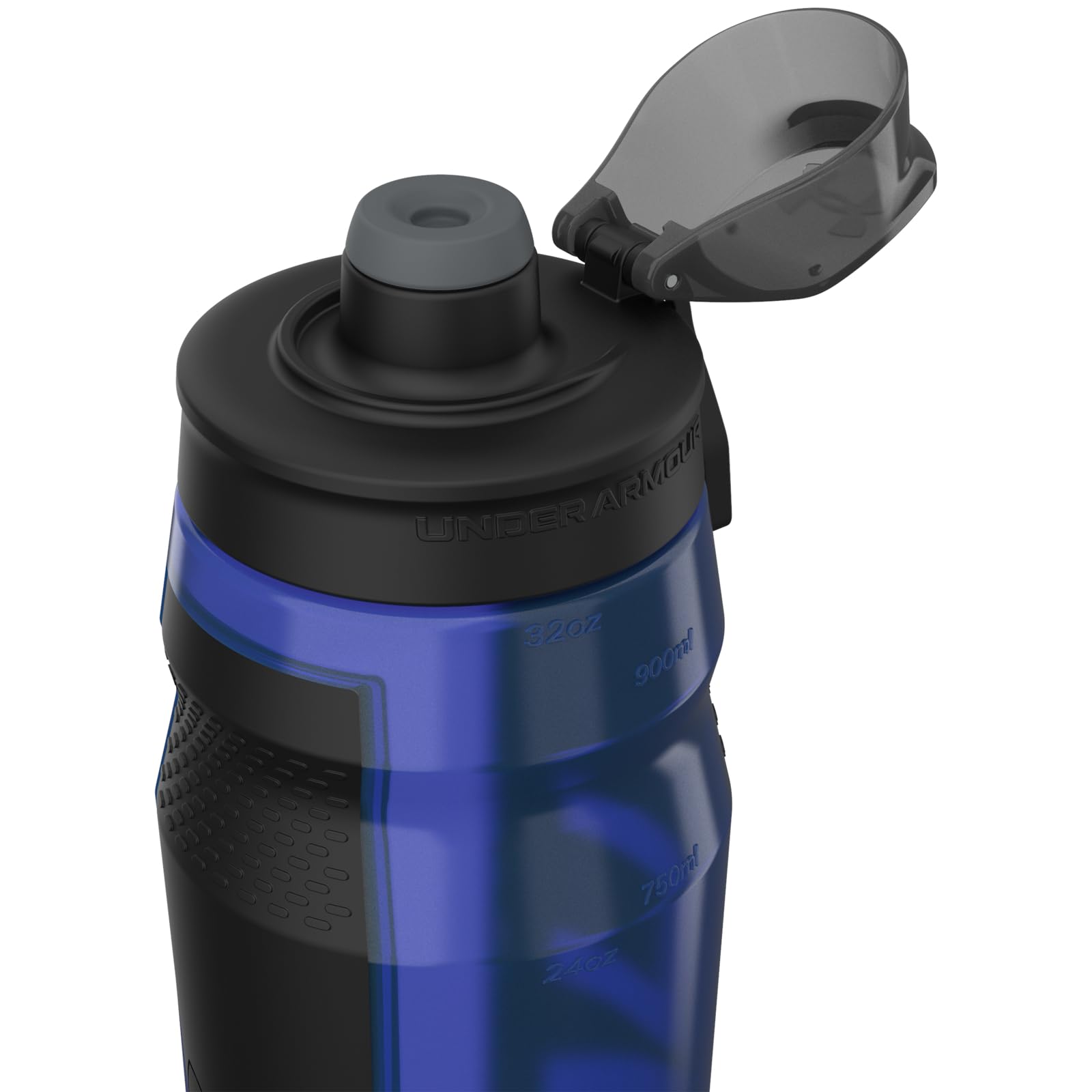 Under Armour bottle showing ounce and milliliter markings for precise measuring