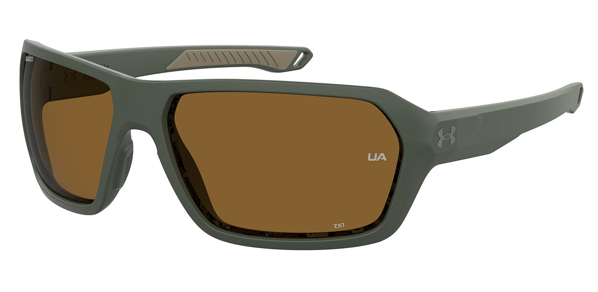 Under Armour front view showing square frame and sporty coverage benefit