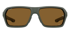 Under Armour lens close-up highlighting durable plastic and clarity benefit