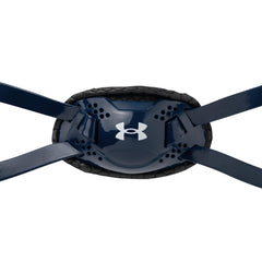 Under Armour spotlight chin strap front view showing durable shell and navy finish for protection