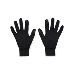 Under Armour gloves front view showing slim fit and touchscreen fingertips for active warmth